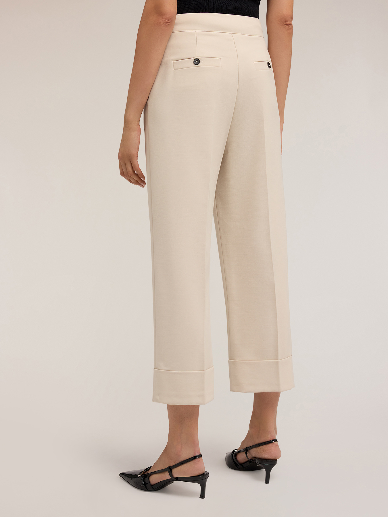 Cropped crepe trousers image number 1