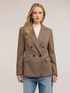 Double-breasted blazer with lurex check pattern image number 0