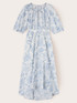 Long cotton dress with floral embroidery image number 4
