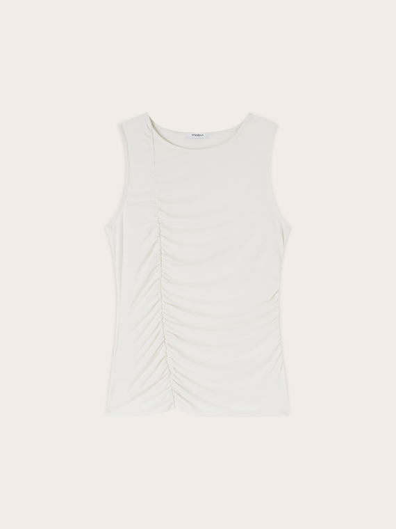 Jersey top with front draping