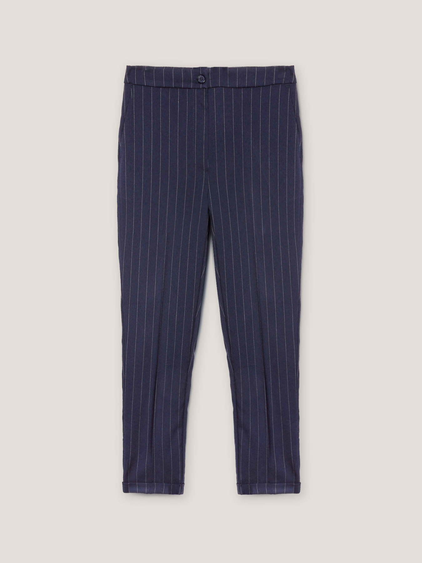 Pantaloni regular cu dungi image number 3