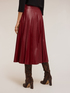 Pleated midi skirt in coated fabric image number 1