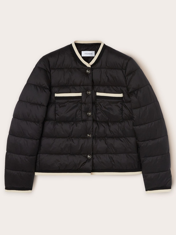 Down jacket with contrasting borders