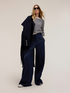 Striped sweater with lace trim on the cuffs image number 2