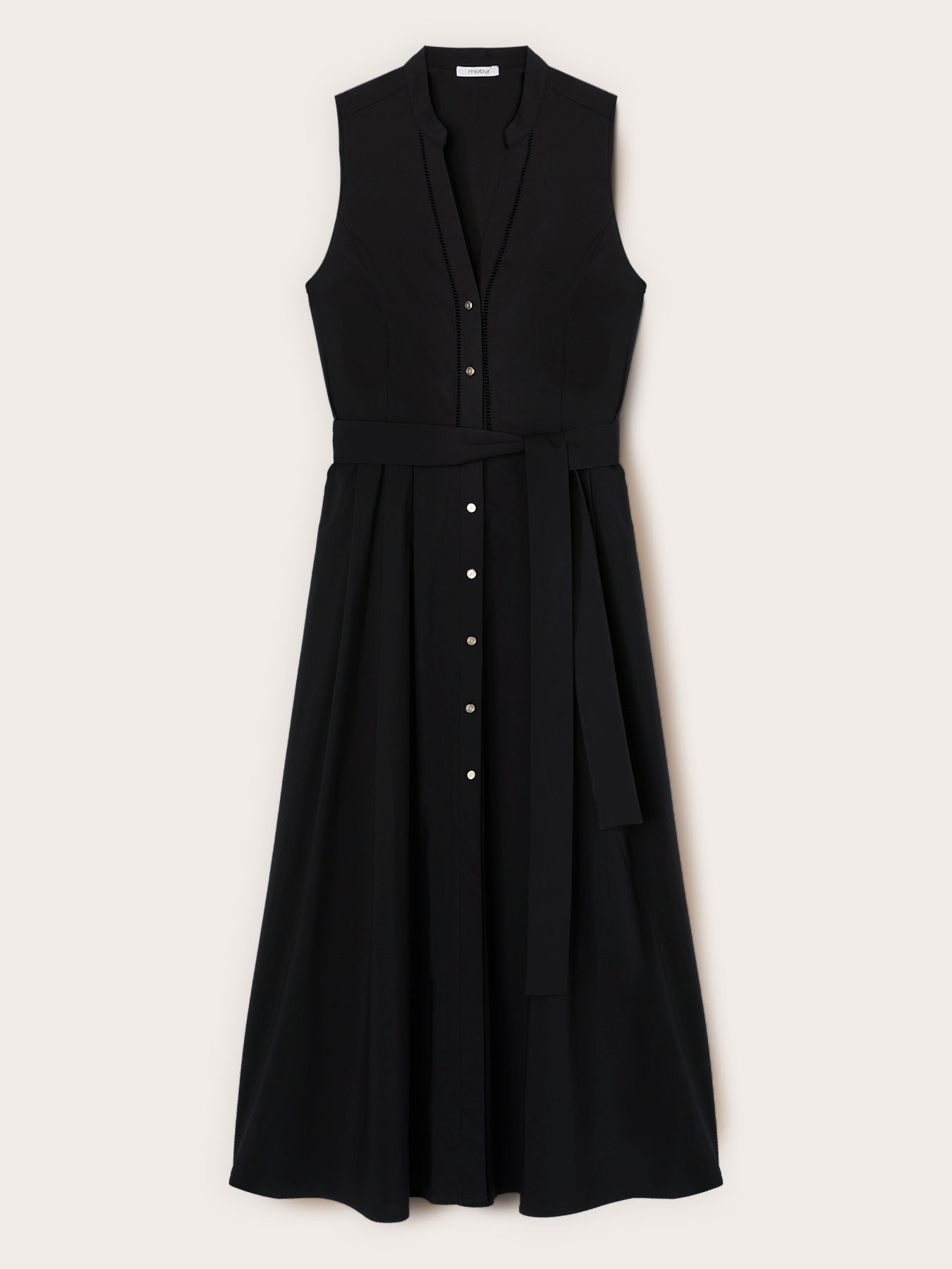 Long poplin shirt dress image number 4