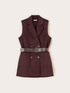 Belted double wool blend vest image number 4