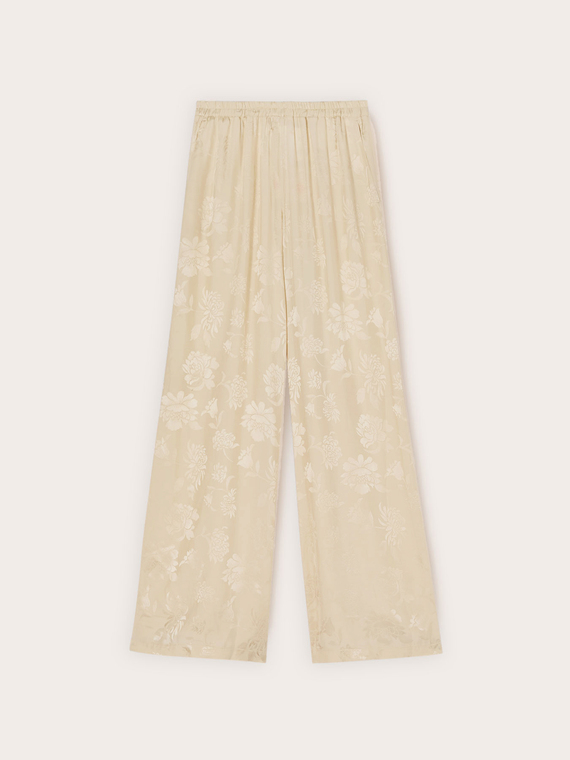 Palazzo pants in jacquard satin