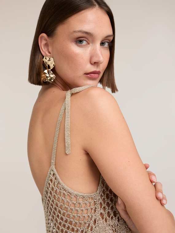 Top en tricot ajour&eacute; en lurex