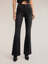 Flare jeans in black wash denim image number 2