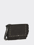 Faux suede shoulder bag with flounce image number 1