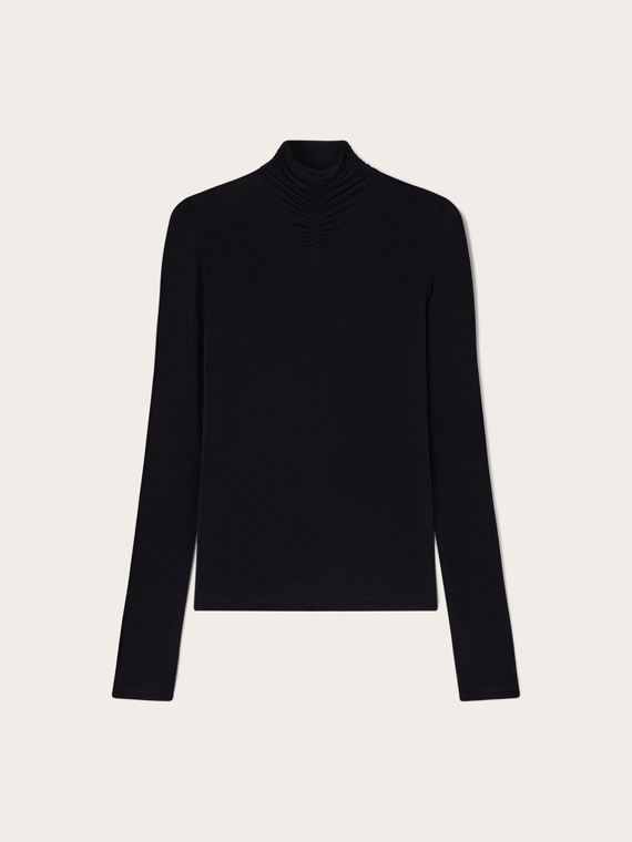 Turtleneck cashmere-blend t-shirt