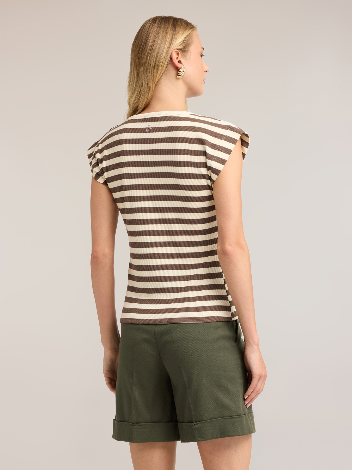 Striped ribbed jersey T-shirt image number 1