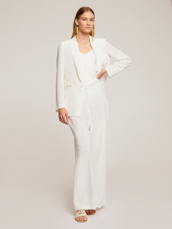 Motivi Pantaloni palazzo in viscosa lino Donna