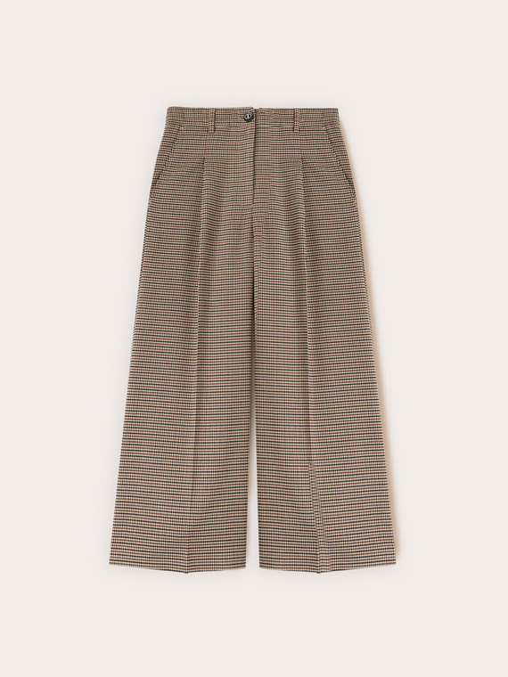 Pantalon court &agrave; motif &agrave; carreaux
