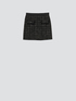 Short tweed skirt with chequered pattern image number 3