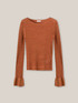 Lurex yarn rib knit sweater image number 3