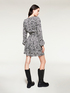 Short snakeskin pattern georgette dress image number 1