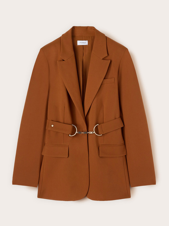 Blazer en polyester-viscose avec ceinture