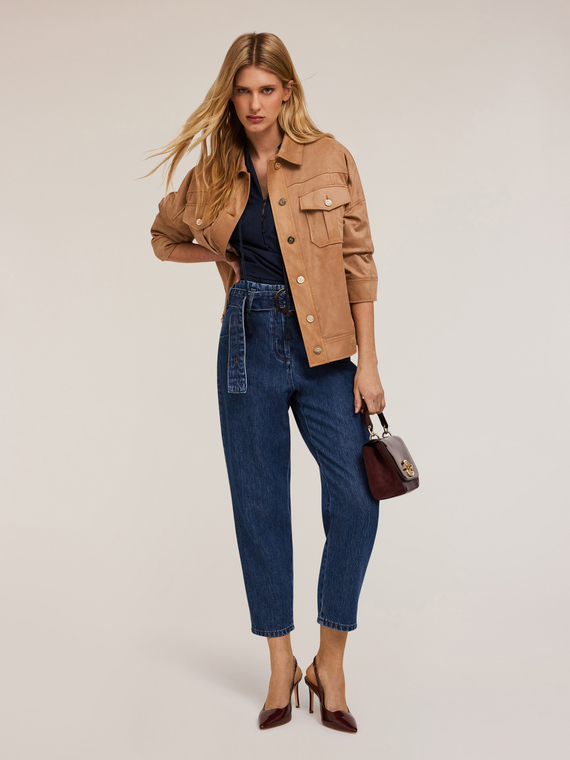 Motivi Giacca effetto velluto Donna, Beige, Taglia L