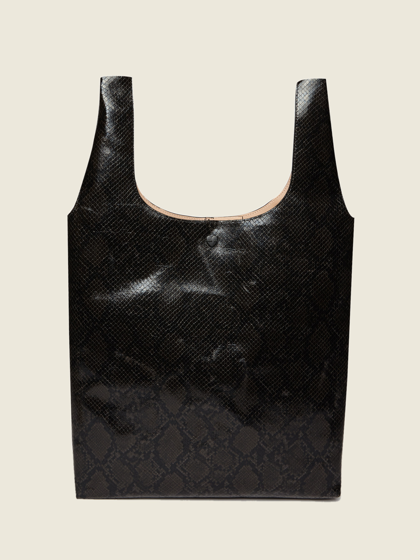 Snakeskin print faux-leather tote bag image number 0