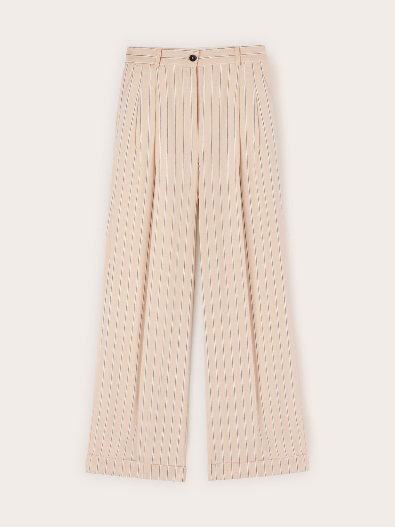 Striped linen blend palazzo pants image number 4