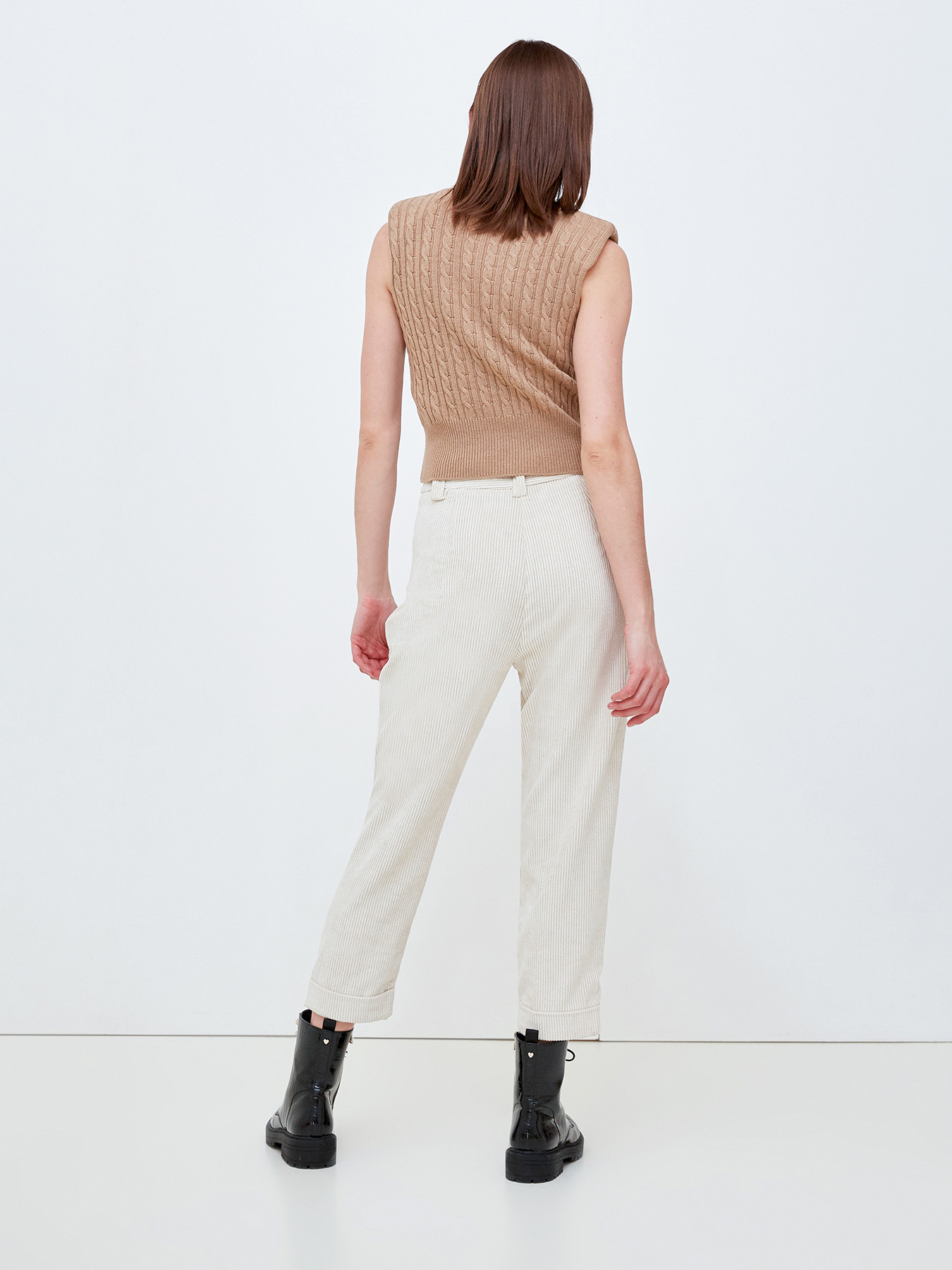 Gilet a trecce misto lana image number 1