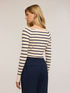 Boat neck sweater in flat rib knit image number 1