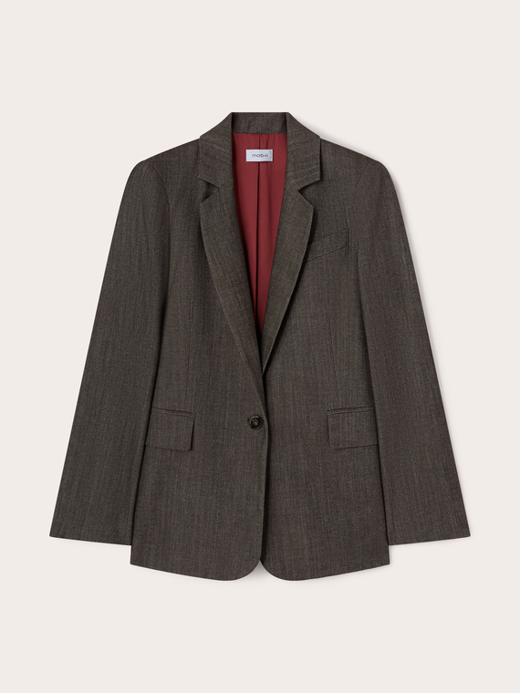 Blazer aus garngef&auml;rbter Baumwollmischung