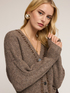 Mixed mohair knit cardigan with stones image number 3
