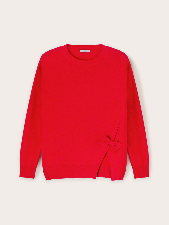 Oversized sweater with bow motif