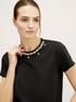 T-shirt with stone-embroidered neckline image number 2
