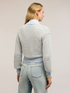 Kurze Strickjacke aus durchbrochenem Lurex-Strick image number 1
