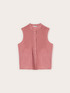 Pleated voile shirt with mandarin collar image number 4