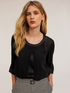 Weich fallende Bluse aus zwei verschiedenen Materialien image number 2