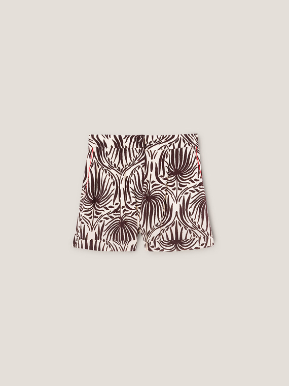 Foliage pattern shorts