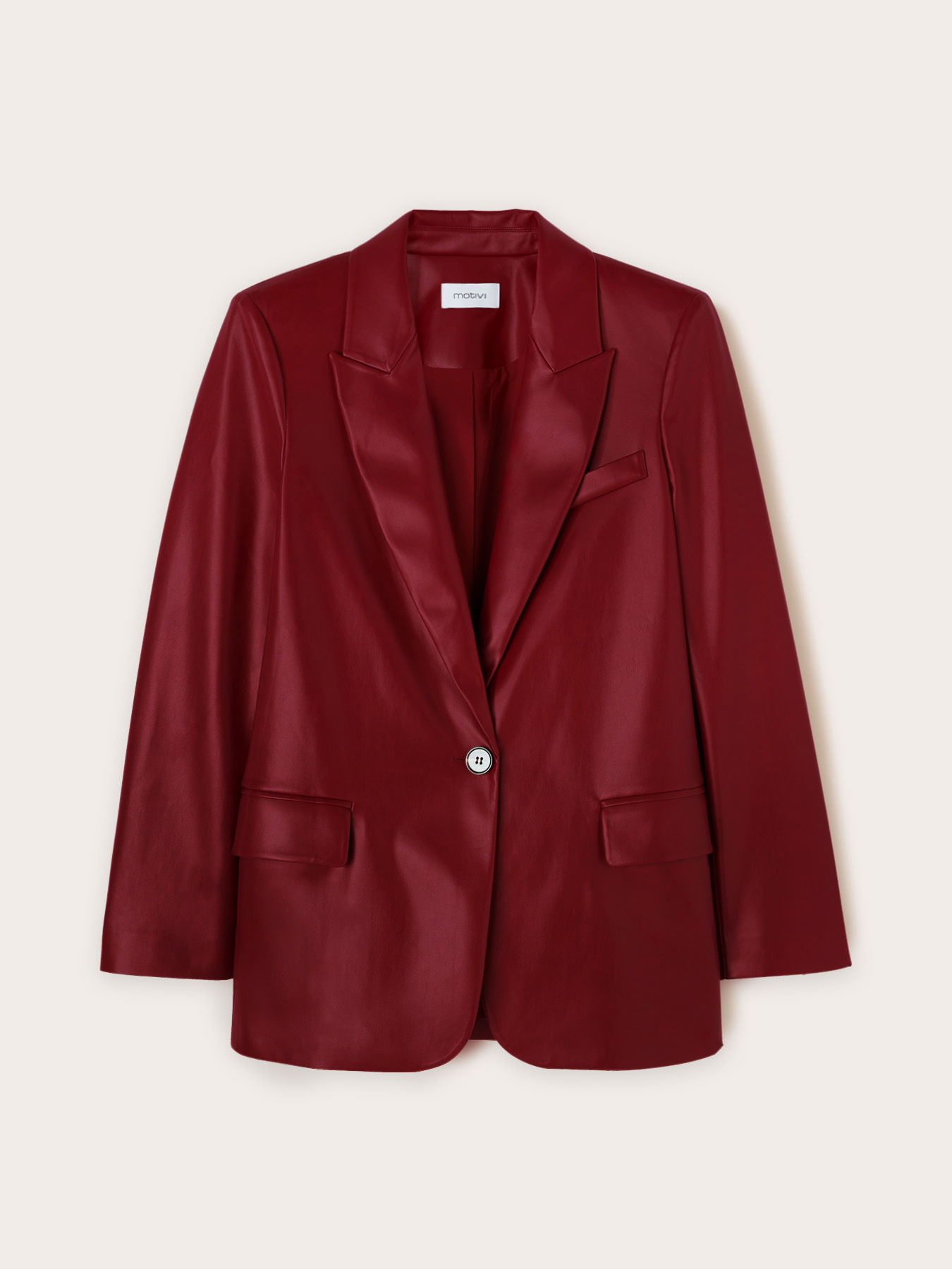 Single-breasted blazer in coated fabric image number 4