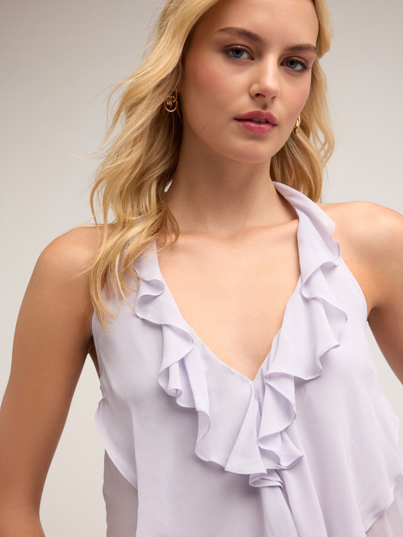 Georgette top with ruching image number 2
