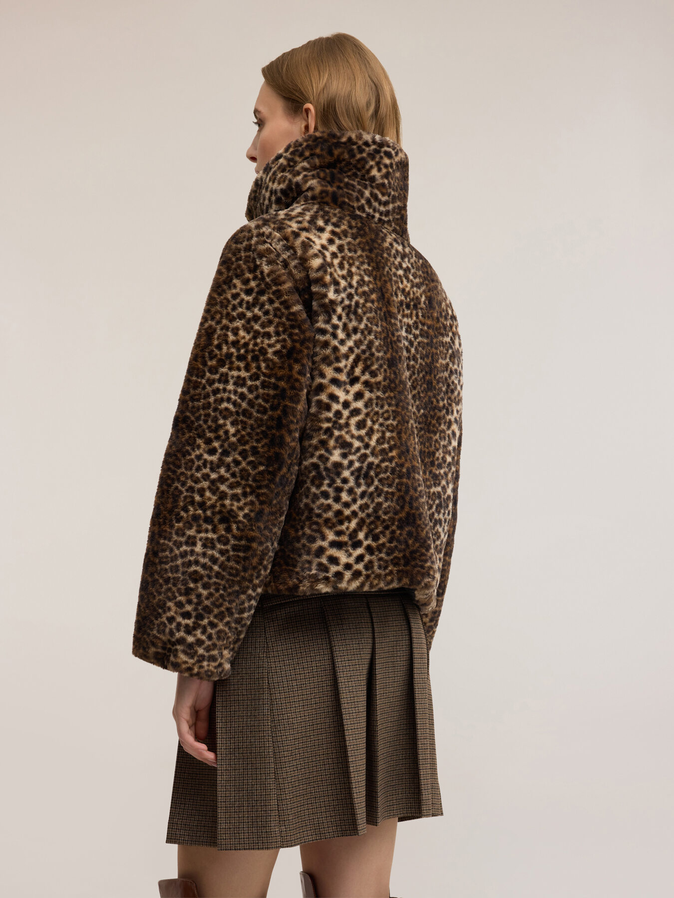 Reversible faux fur effect jacket image number 1