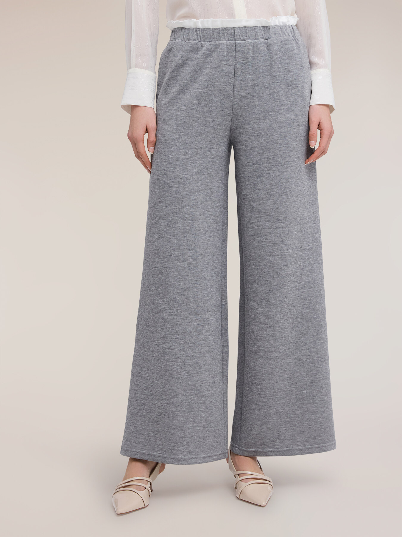 Pantalon palazzo en scuba image number 2