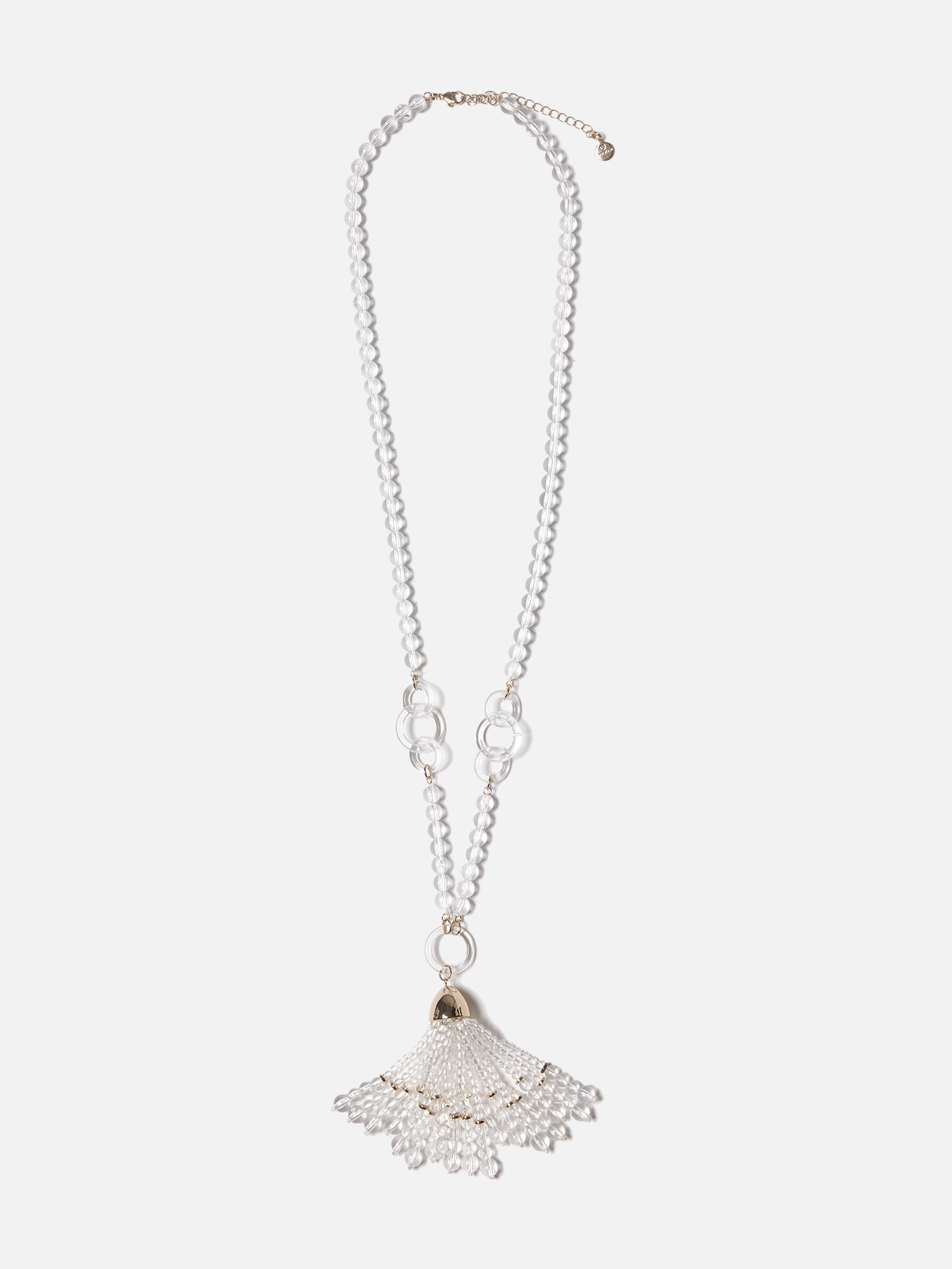 Lange Halskette aus durchsichtigen Perlen image number 0