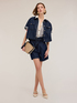 Shorts a vita alta in denim image number 3