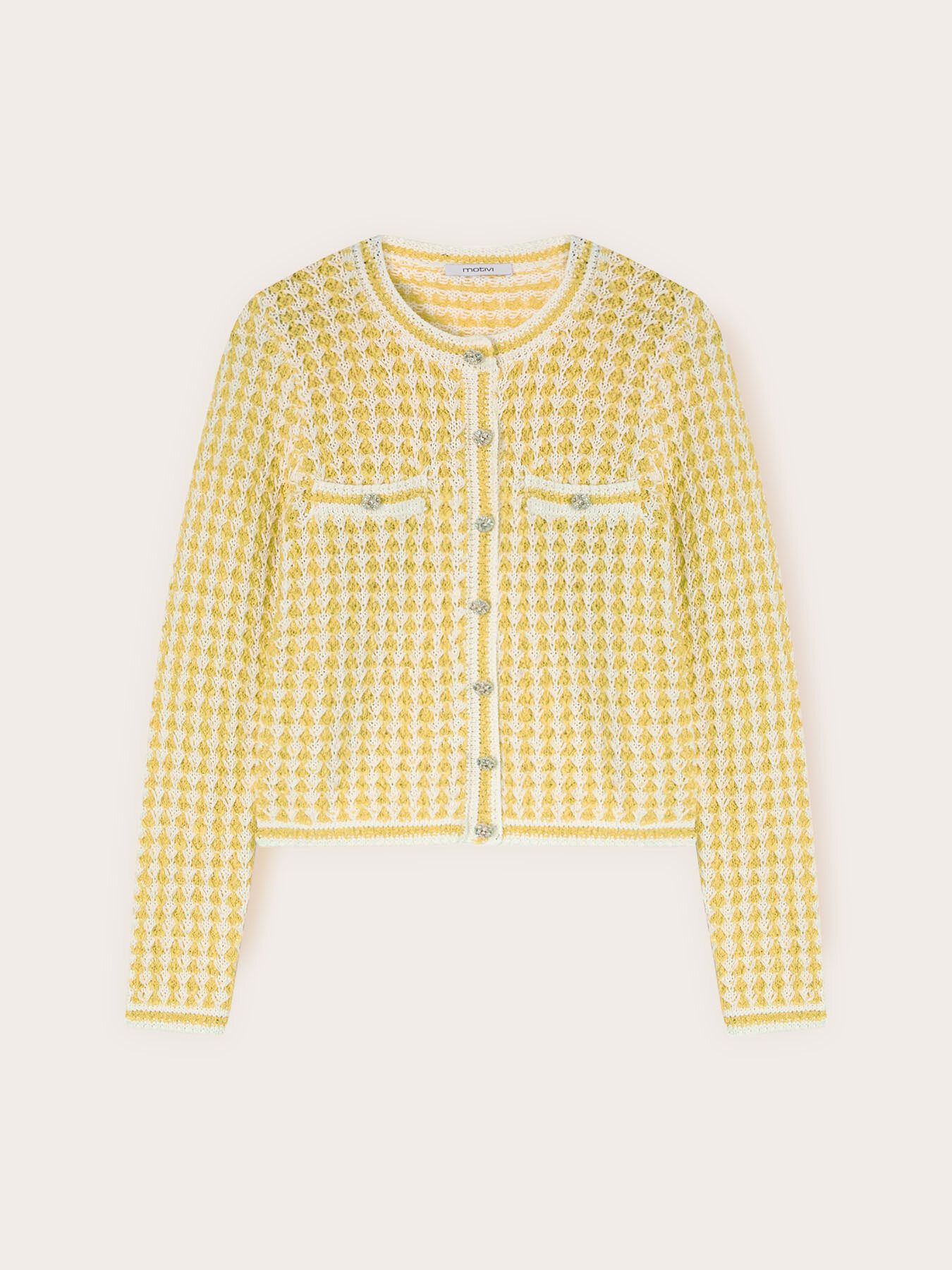 Openwork knit cardigan image number 4