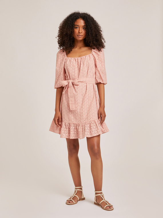 Motivi Vestito corto in sangallo di cotone misto lyocell Donna