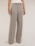 Pantaloni palazzo in misto lino con piega stirata image number 0