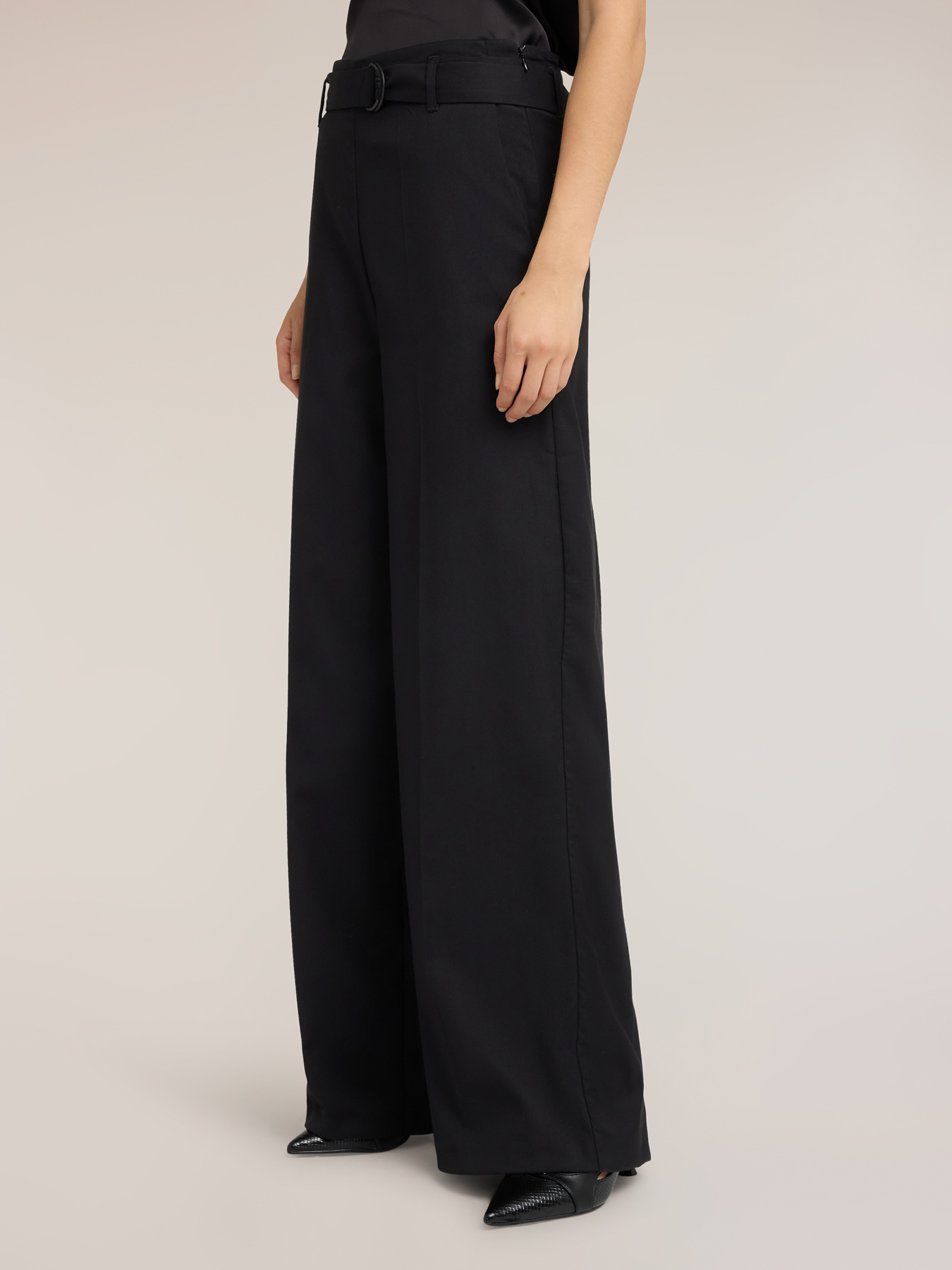 Palazzo pants in cady with belt image number 2