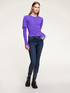 Ribbed cardigan with puff sleeves image number 0