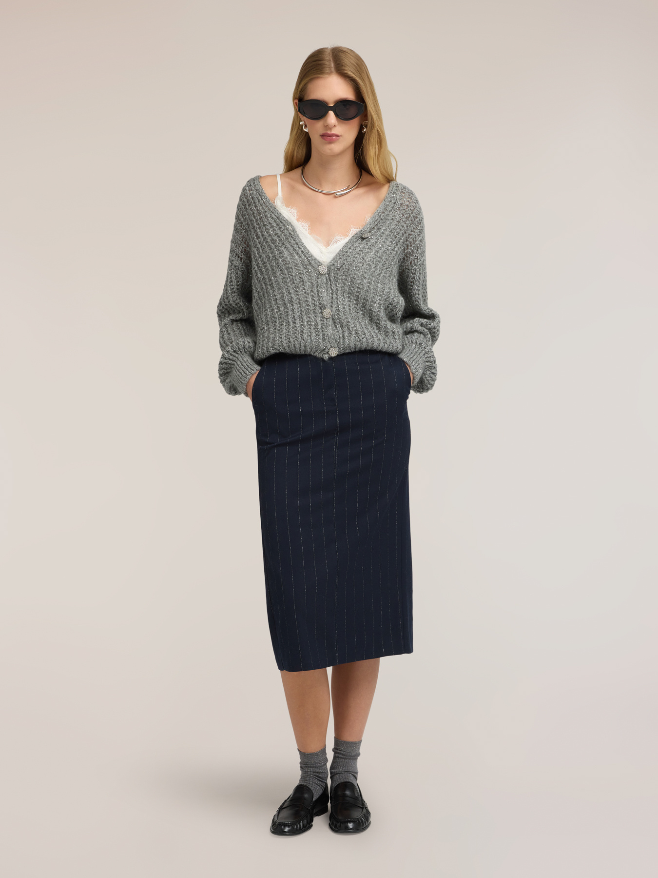 Sequined mohair-blend cardigan image number 2