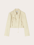 Biker jacket with asymmetric zip image number 4