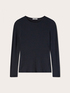 Ribbed T-shirt in modal blend image number 4