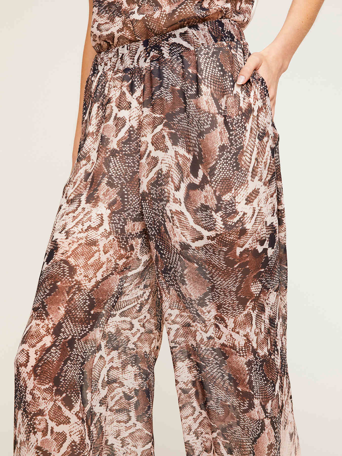 Pantalon large à imprimé python image number 2